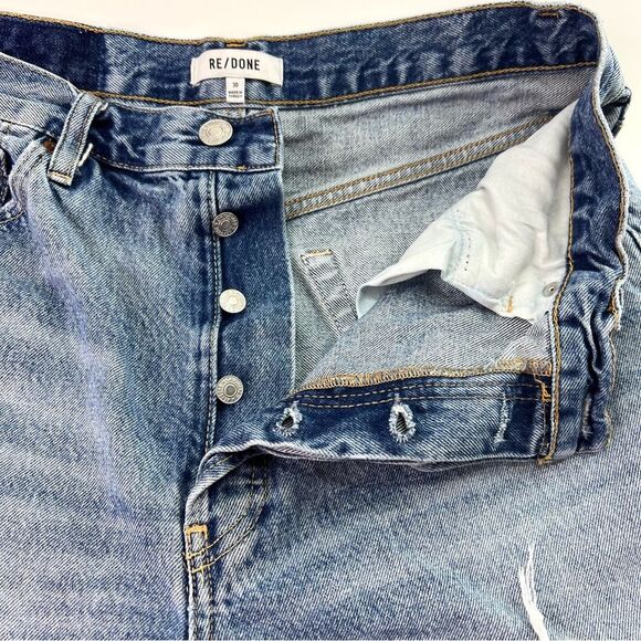Re/Done 50s Cut Off Button Fly Distressed Denim Shorts Medium Raf 30 - Picture 6 of 13